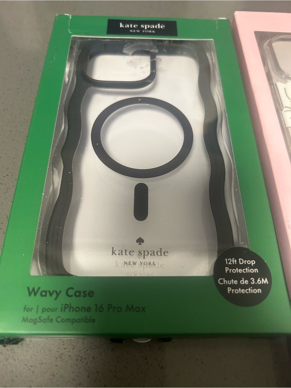 kate spade Clear Wavy MagSafe iPhone 16 Pro Max Case with Black Trim